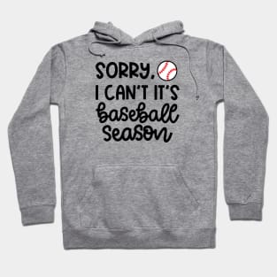 Sorry I Can't It's Baseball Season Baseball Player Mom Dad Funny Hoodie